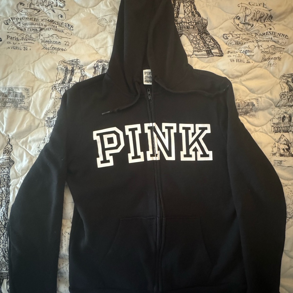 Pink jacket with zipper size small wore once in great condition size small